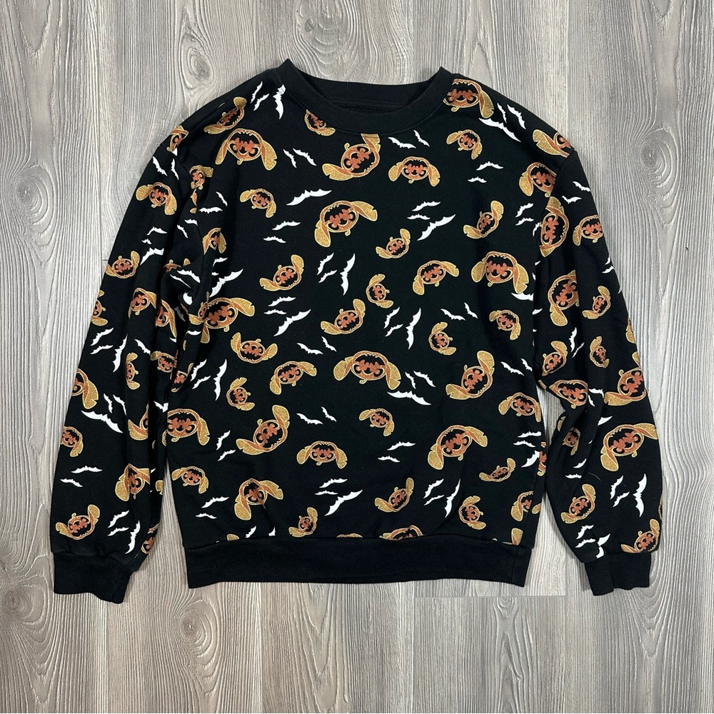 Disney Stitch Halloween Jack O’‎ Lantern Crewneck Sweatshirt (M)